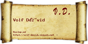 Volf Dávid névjegykártya